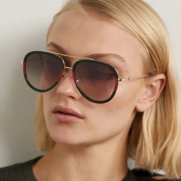 NEW GUCCI GG0062S 003 UNISEX AVIATOR SUNGLASSES - Picture 1 of 10